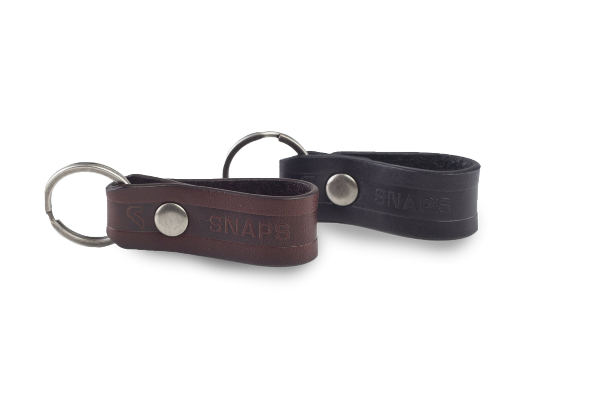 Leather 2025 snap keychain
